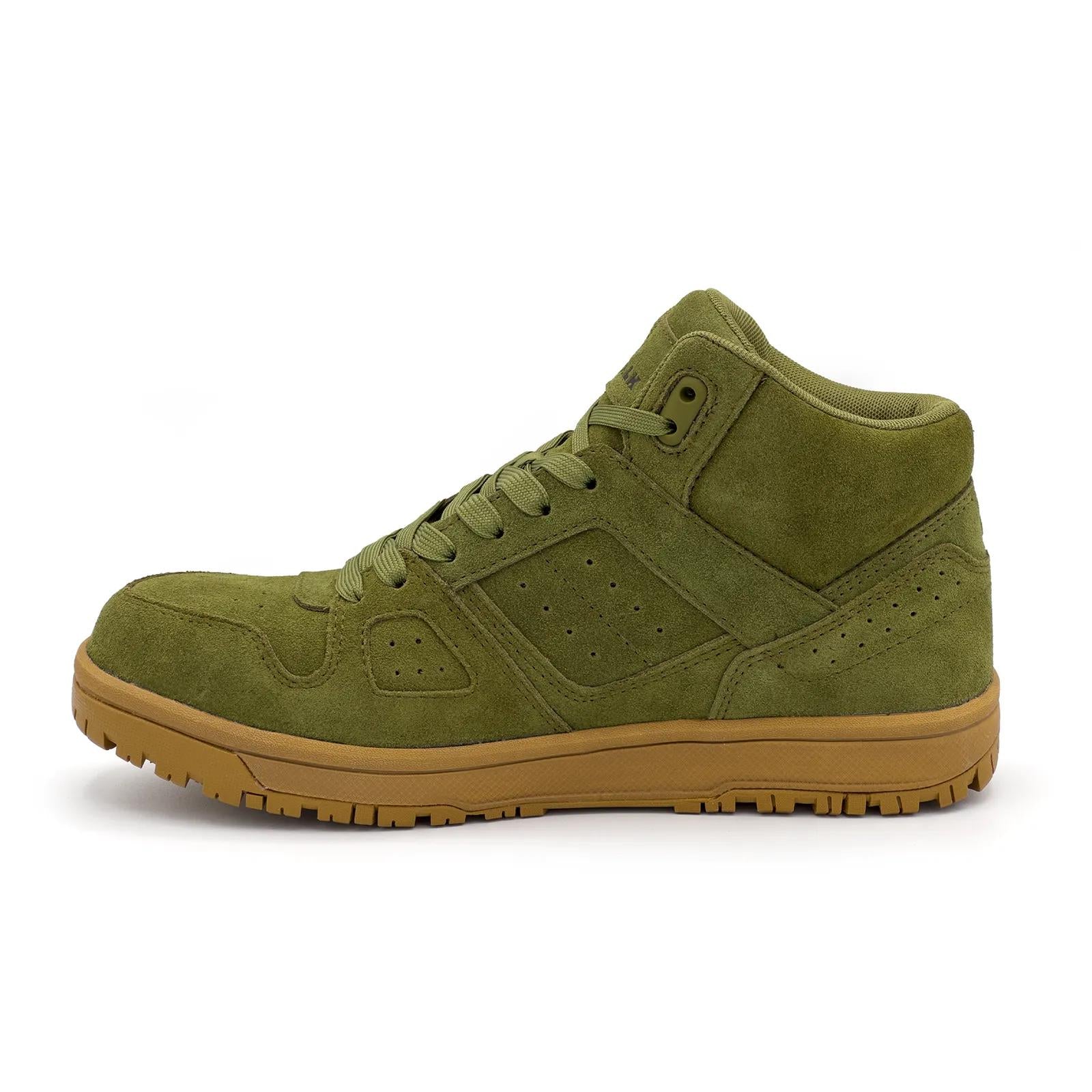 Mongo Suede Mid Composite Toe Work Boots – Olive/Gum - Image 2