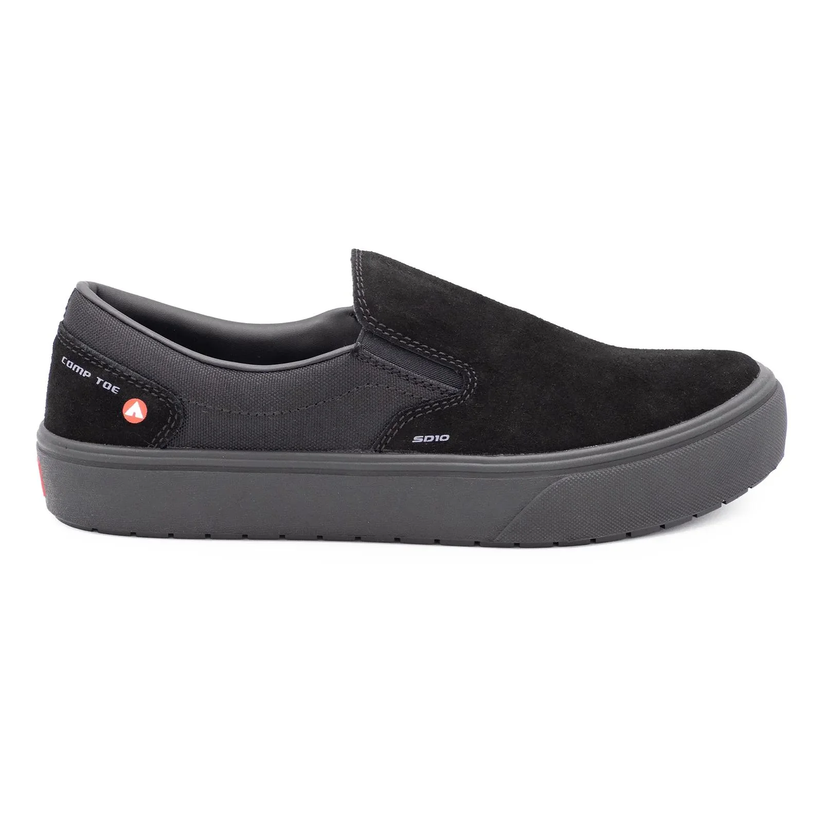 Venice Suede Slip-On SD10 Women’s Composite Toe Work Shoes – Black