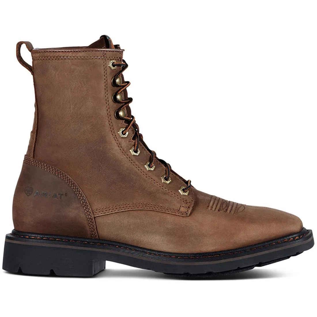 Cascade 8 inch Soft-Toe Wide Square Toe Boot Alamo Brown