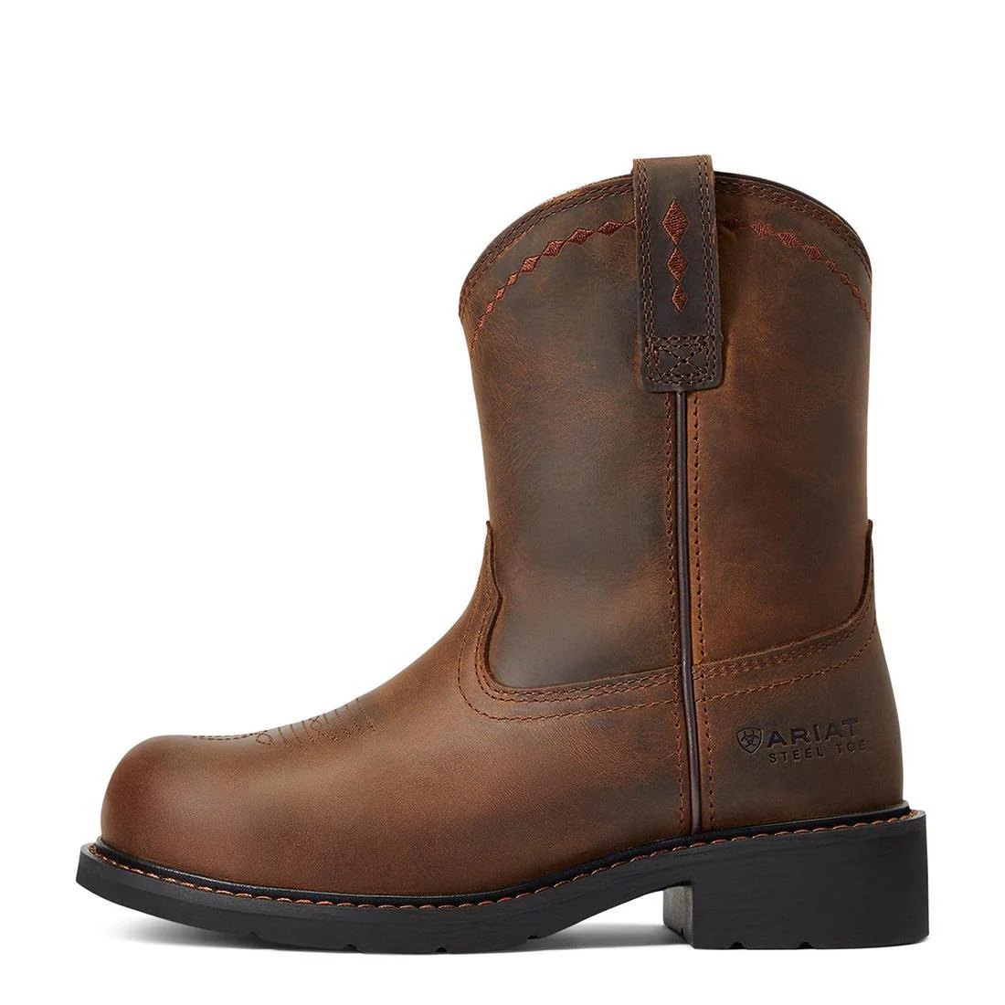 Fatbaby Work Women's Pull-On Steel Toe Work Boot - Brown - Image 6