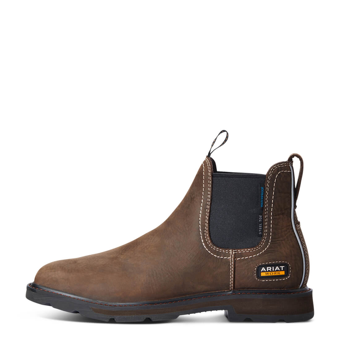 Groundbreaker Steel-Toe Waterproof Chelsea Work Boot Brown - Image 6