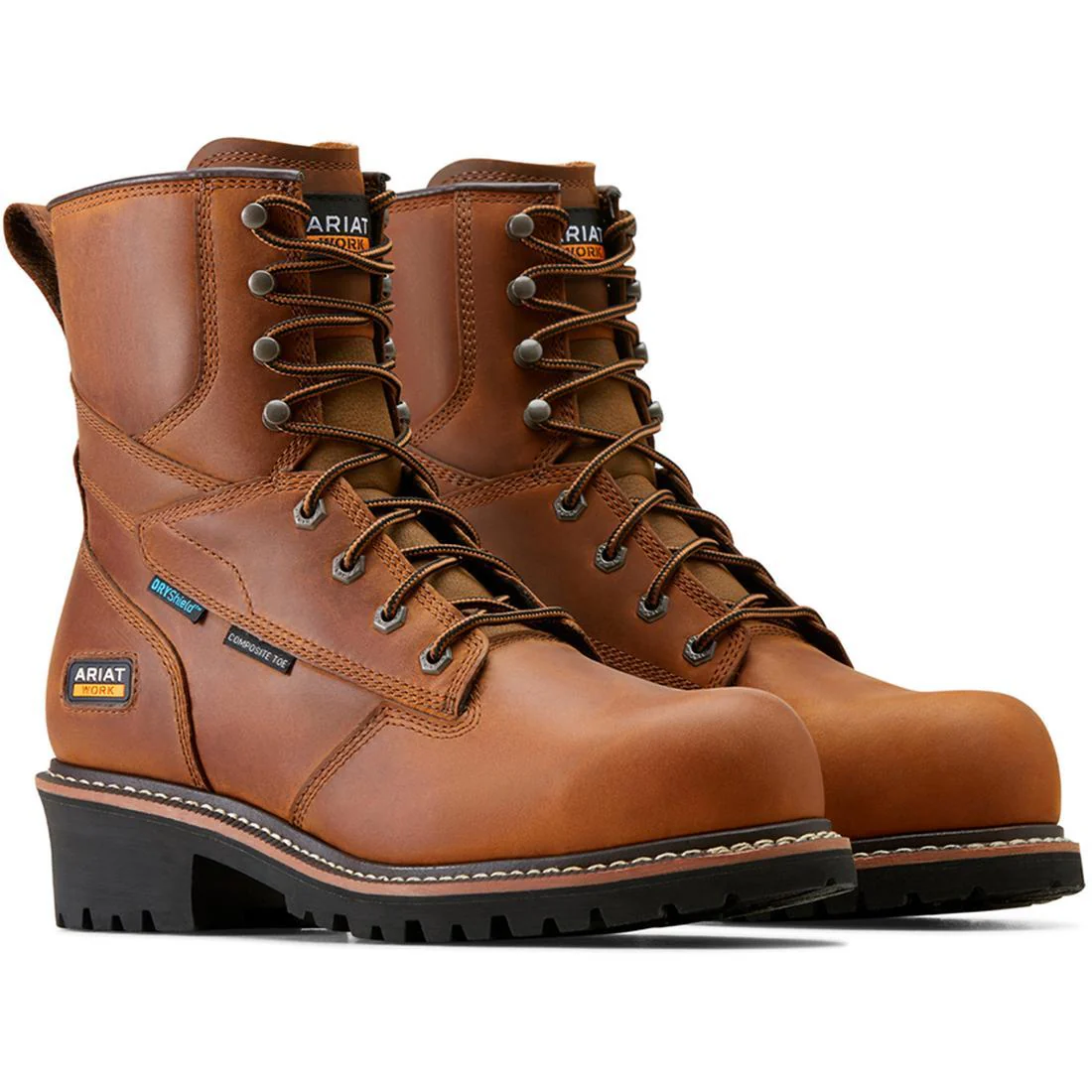 Logger Shock Shield Composite-Toe Waterproof Work Boot Copper Brown
