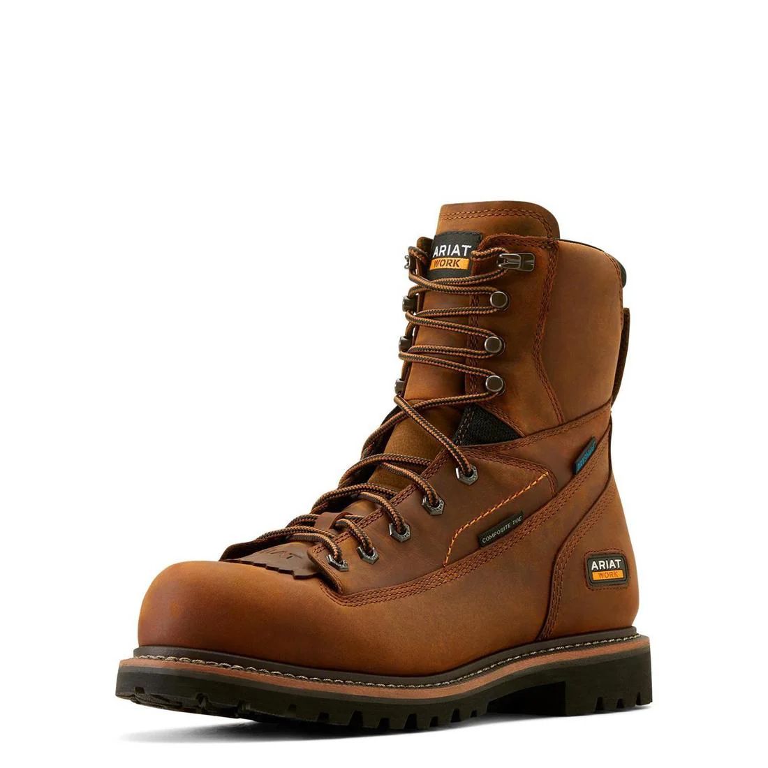 Longview Shock Shield 8 inch Composite-Toe Waterproof Work Boot Copper Brown - Image 6