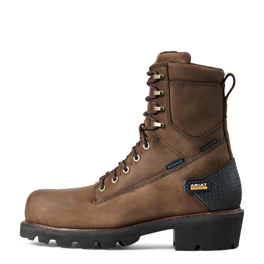 Powerline 8 inch Composite-Toe Waterproof Work Boot Oily Distressed Brown - Image 6