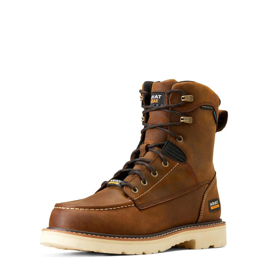 Rebar Lift 8 inch Composite-Toe Waterproof Work Boot Distressed Brown - Image 6