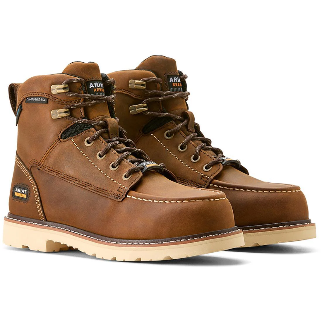 Rebar Lift Women's Waterproof Composite Toe Work Boot - Brown