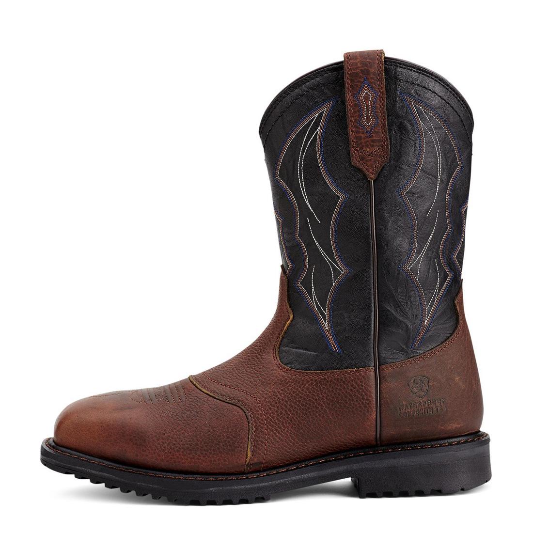 RigTek Composite-Toe Waterproof Wide Square Toe Work Boot Oiled Brown - Image 6