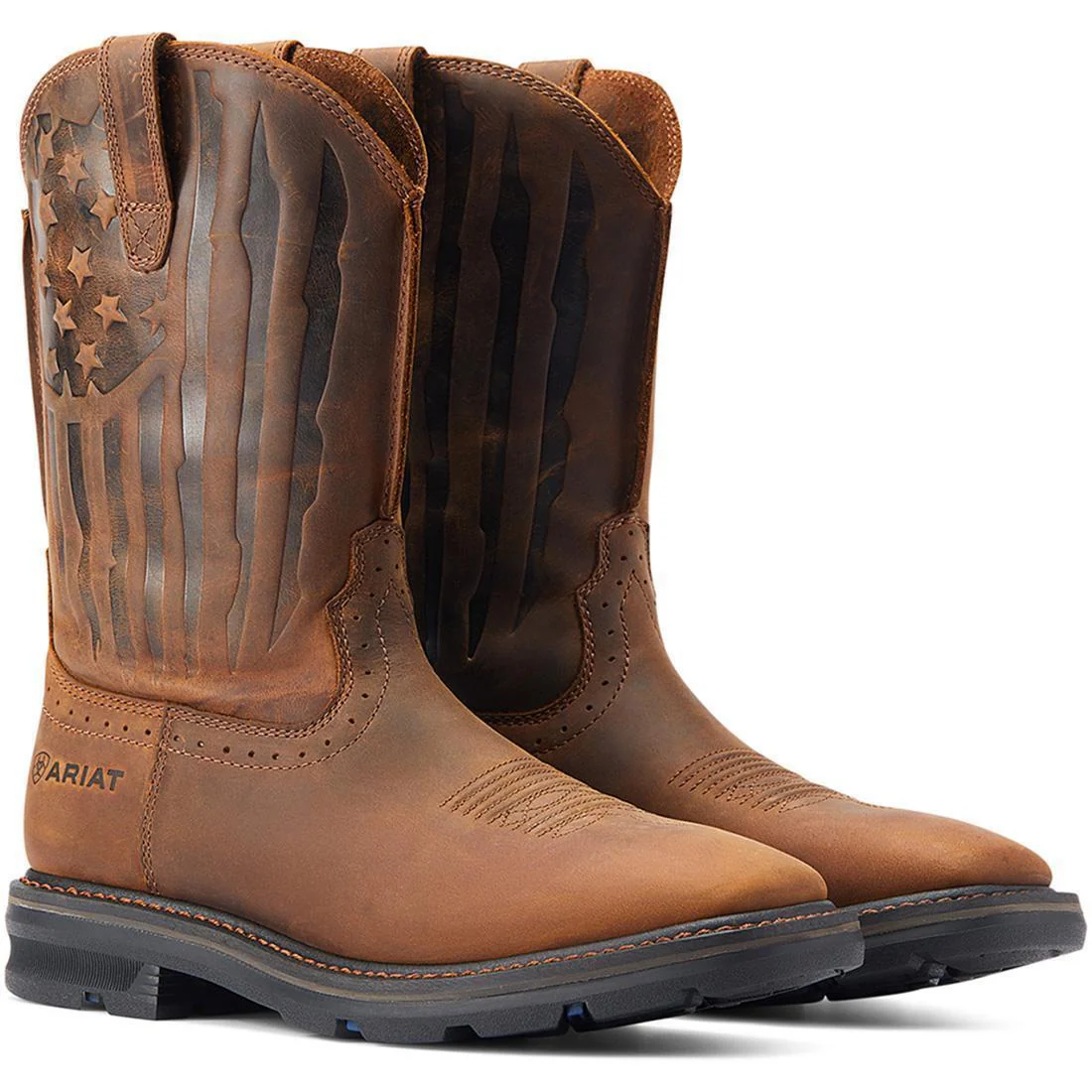 Sierra Shock Shield Patriot Soft-Toe Boot Distressed Brown