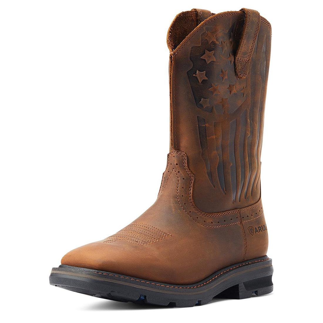 Sierra Shock Shield Patriot Soft-Toe Boot Distressed Brown - Image 7
