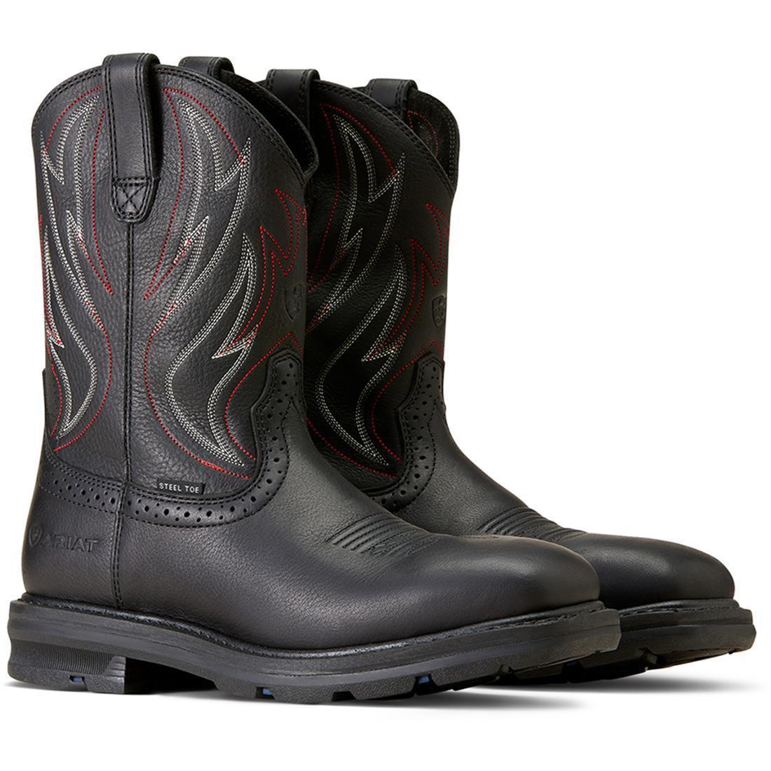 Sierra Shock Shield Steel-Toe Work Boot Black