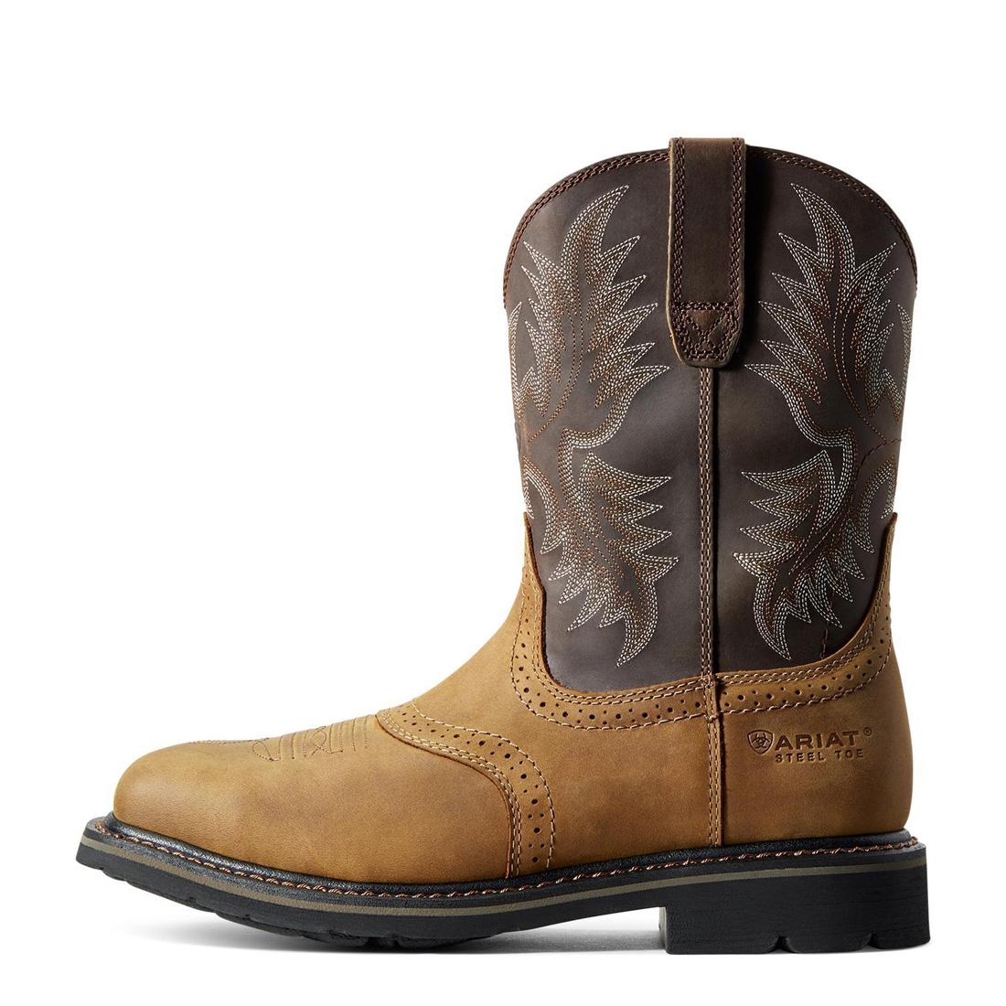 Sierra Steel-Toe Wide Square Toe Work Boot Aged Bark - Image 6