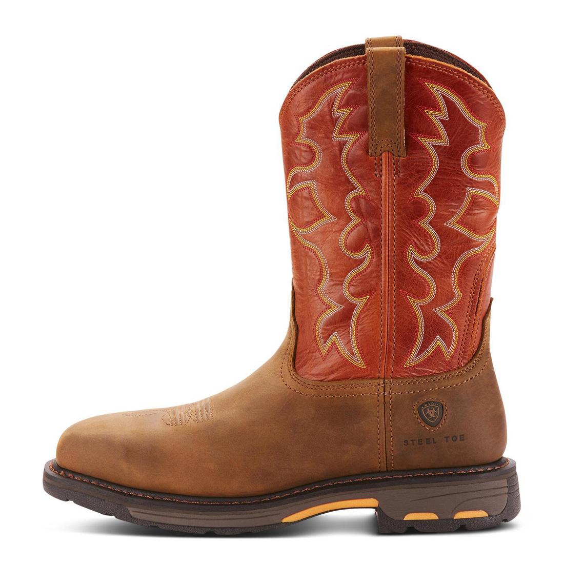 WorkHog Steel-Toe Wide Square Toe Work Boot Dark Earth - Image 6