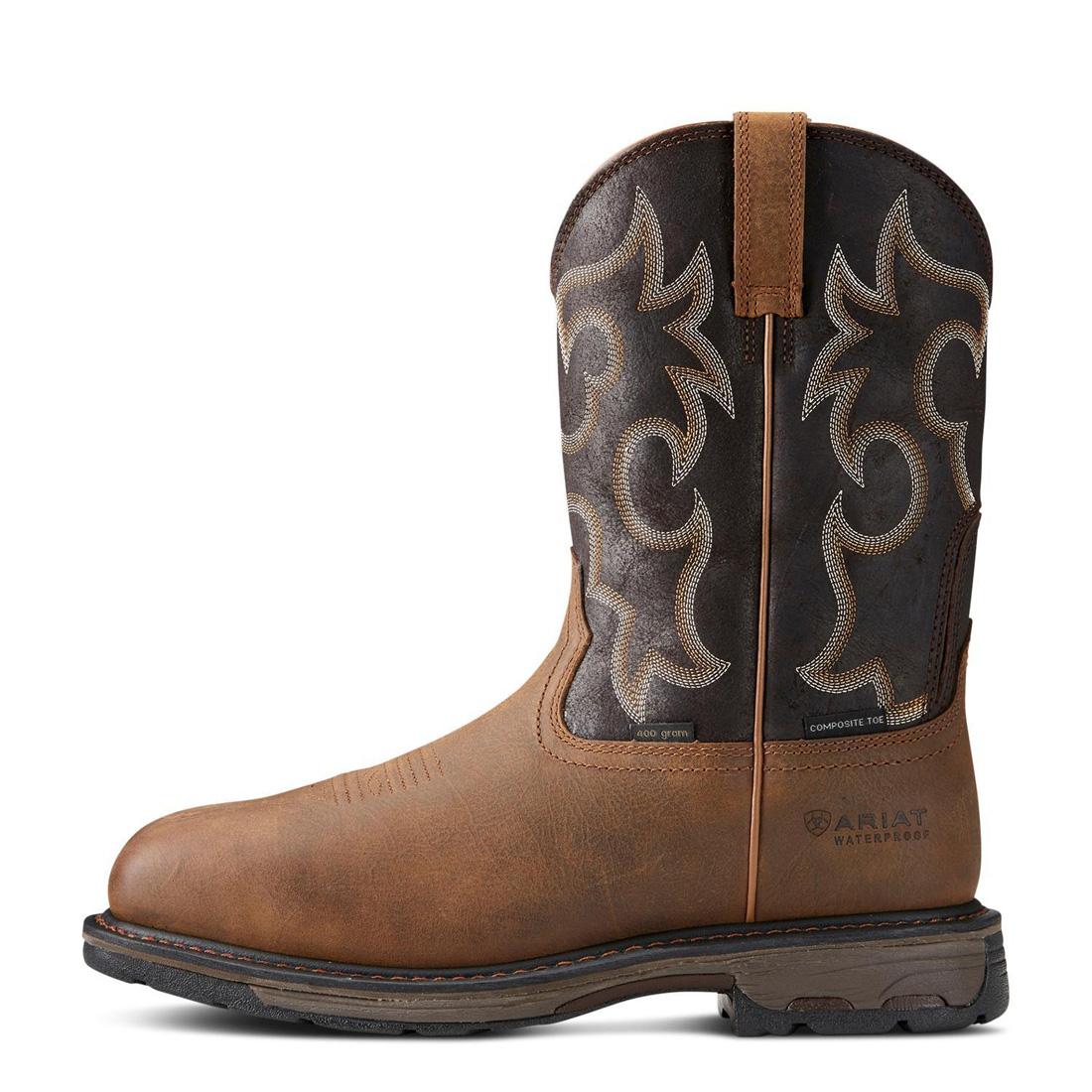 WorkHog Wide Square Toe Waterproof 400g Composite Toe Work Boot Rye Brown - Image 6