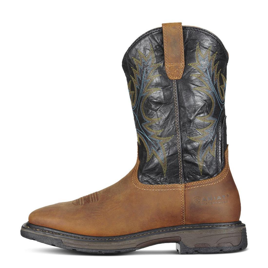 WorkHog Steel-Toe Waterproof Wide Square Toe Work Boot Aged Bark - Image 6