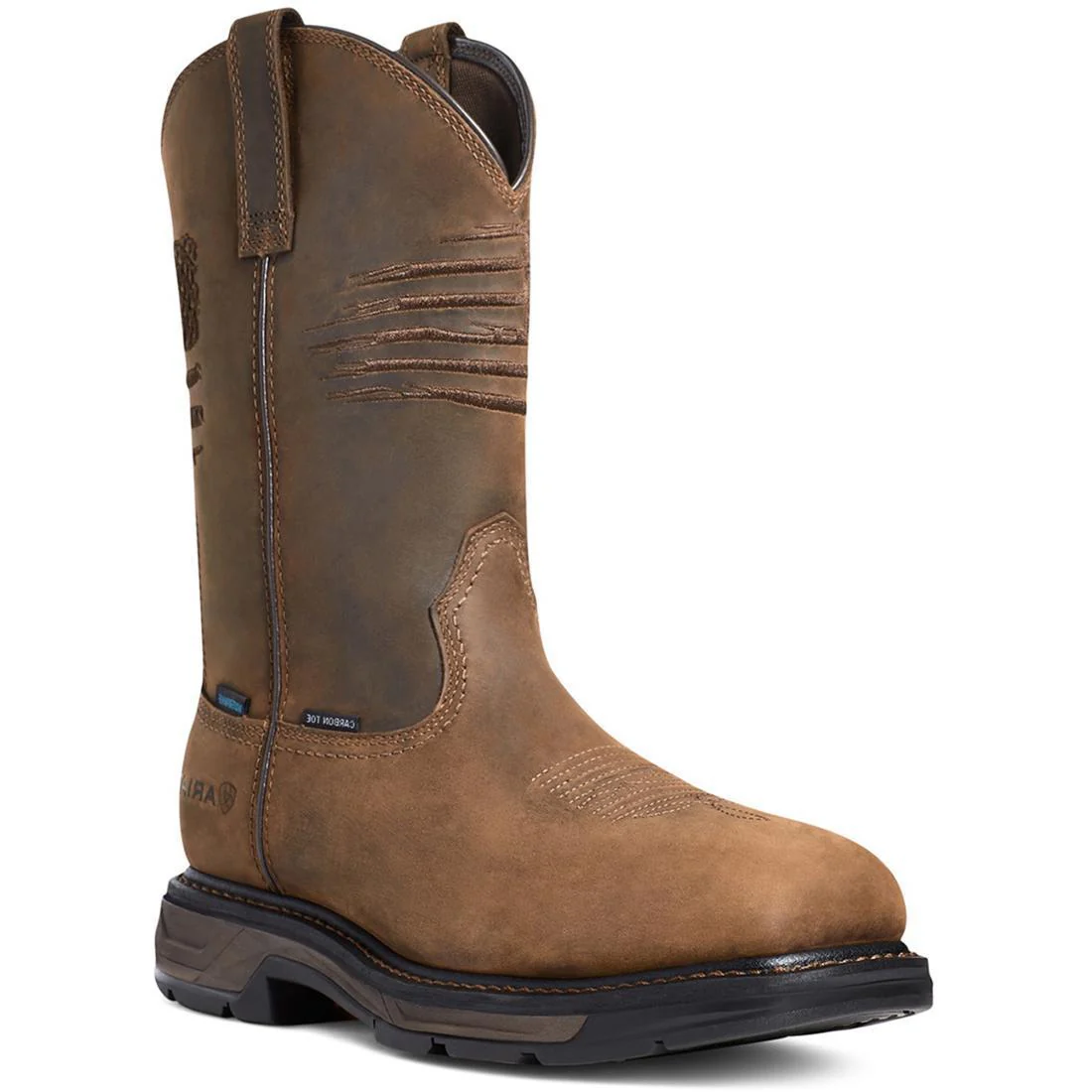 WorkHog XT Patriot Waterproof Carbon Toe Work Boot Distressed Brown - Image 2