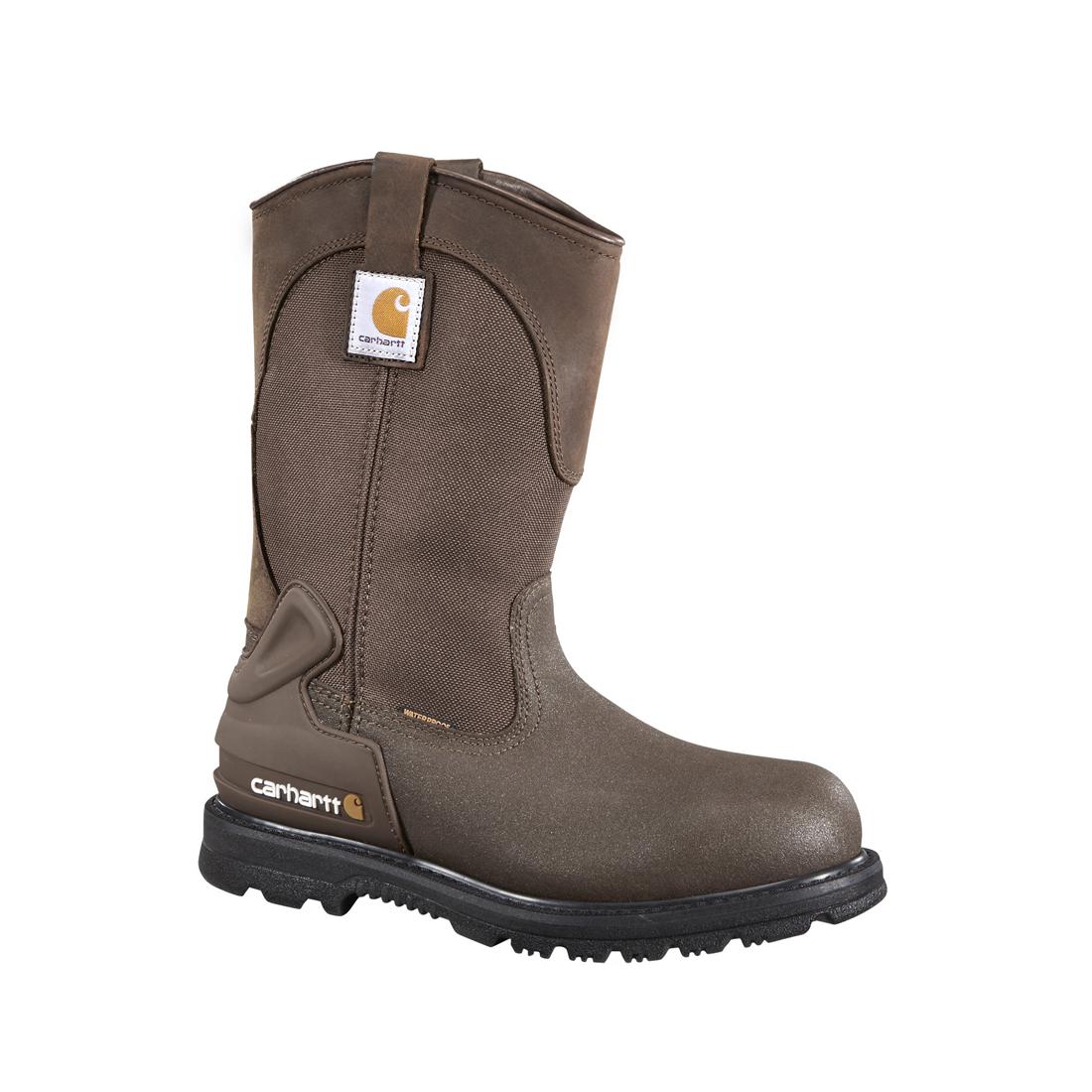 11" Heritage Steel-Toe Waterproof Wellington Pull-On Work Boot Dark Brown - Image 2