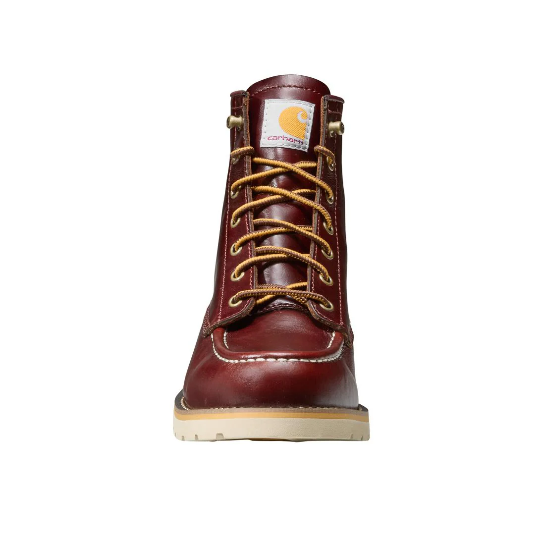 6" Wedge Moc Toe Full Grain Leather Soft Toe Boot Red Brown FW6145-M - Image 4