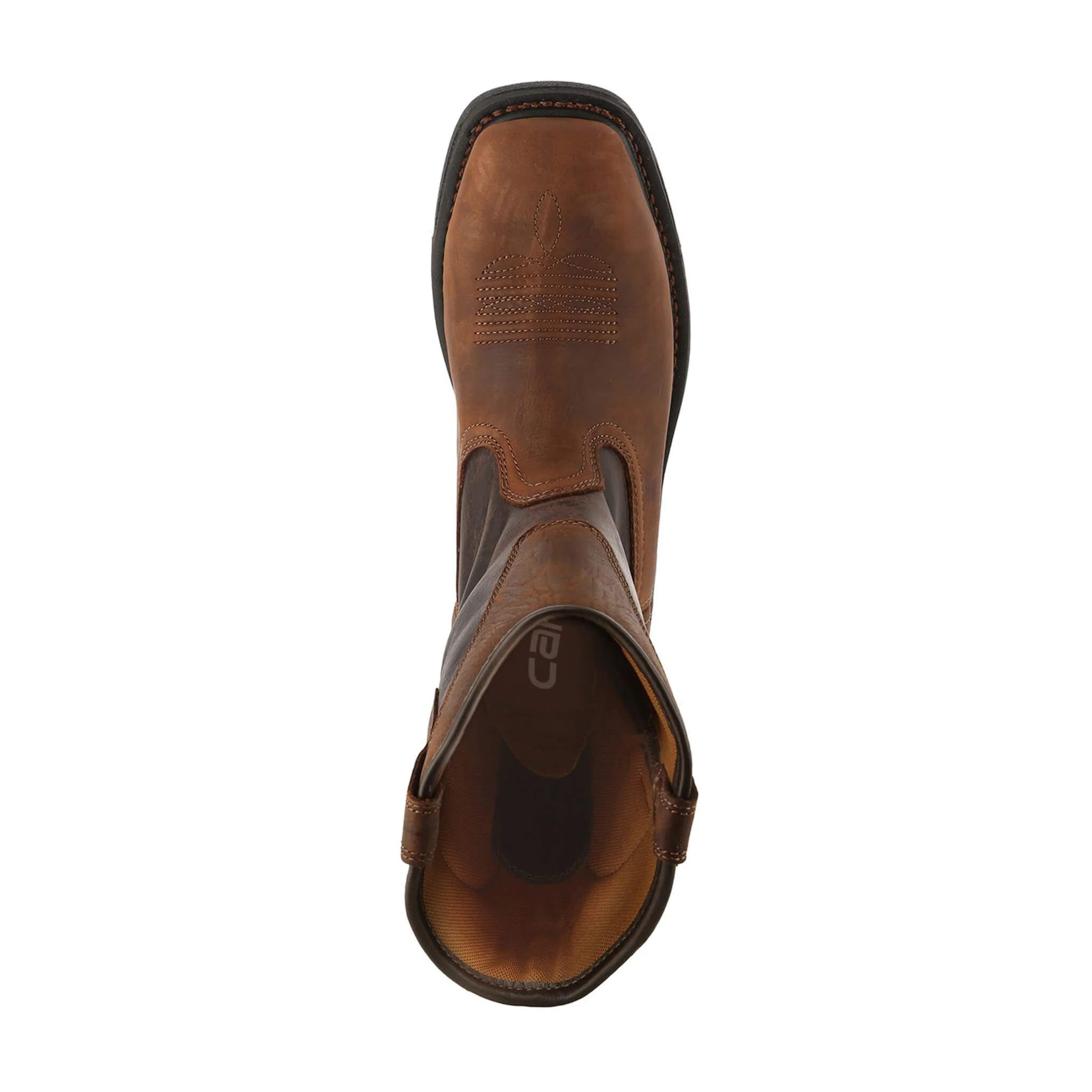 11" Rugged Flex Steel-Toe Waterproof Square Toe Wellington Pull-On Work Boot Dark Brown - Image 2