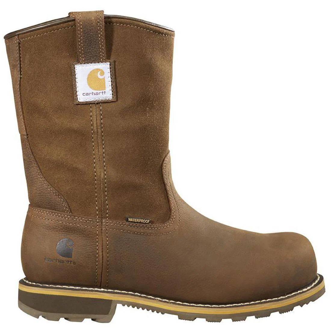 10" Traditional Welt Nano-Toe Waterproof Wellington Pull-On Work Boot Brown