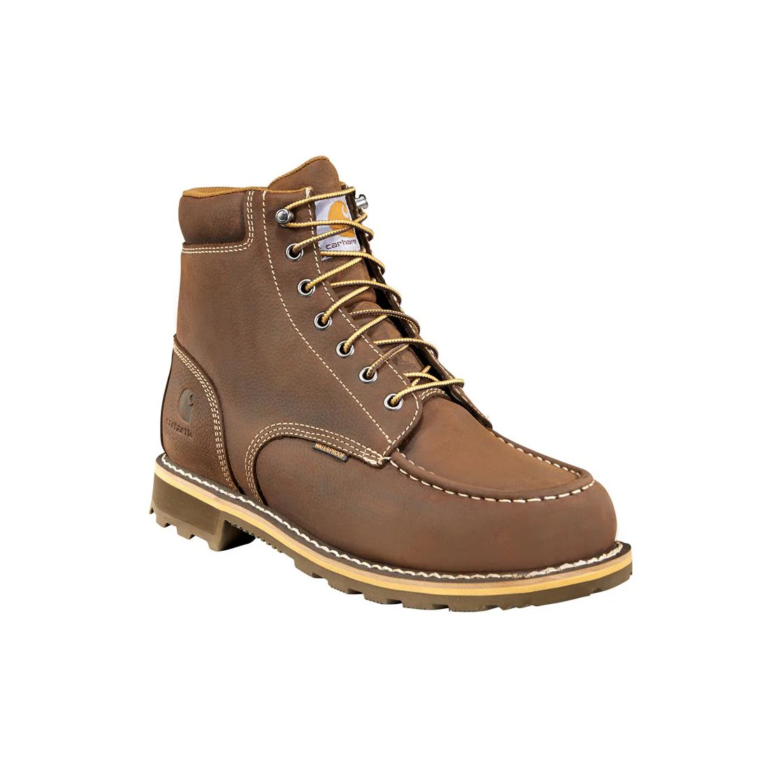6" Traditional Welt Waterproof Moc Toe Soft Toe Boot Dark Brown - Image 2