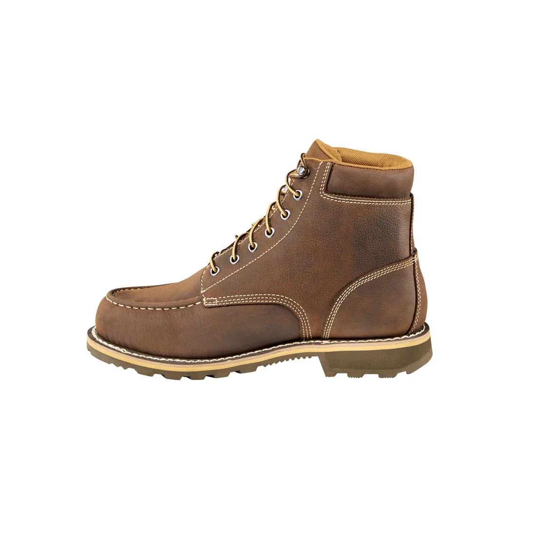 6" Traditional Welt Waterproof Moc Toe Soft Toe Boot Dark Brown - Image 5