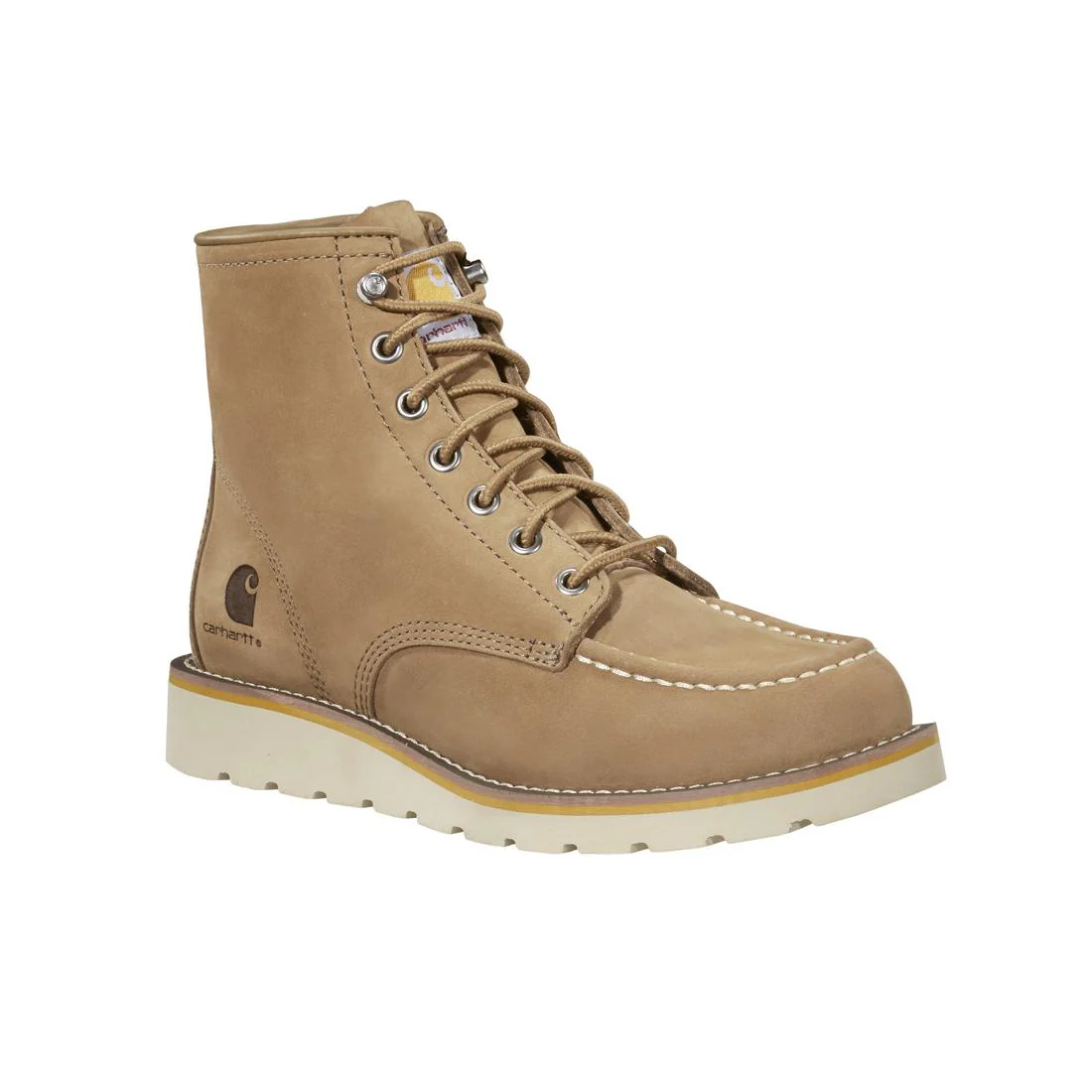 6" Women's Moc Toe Wedge Soft Toe Boot Coyote - Image 2