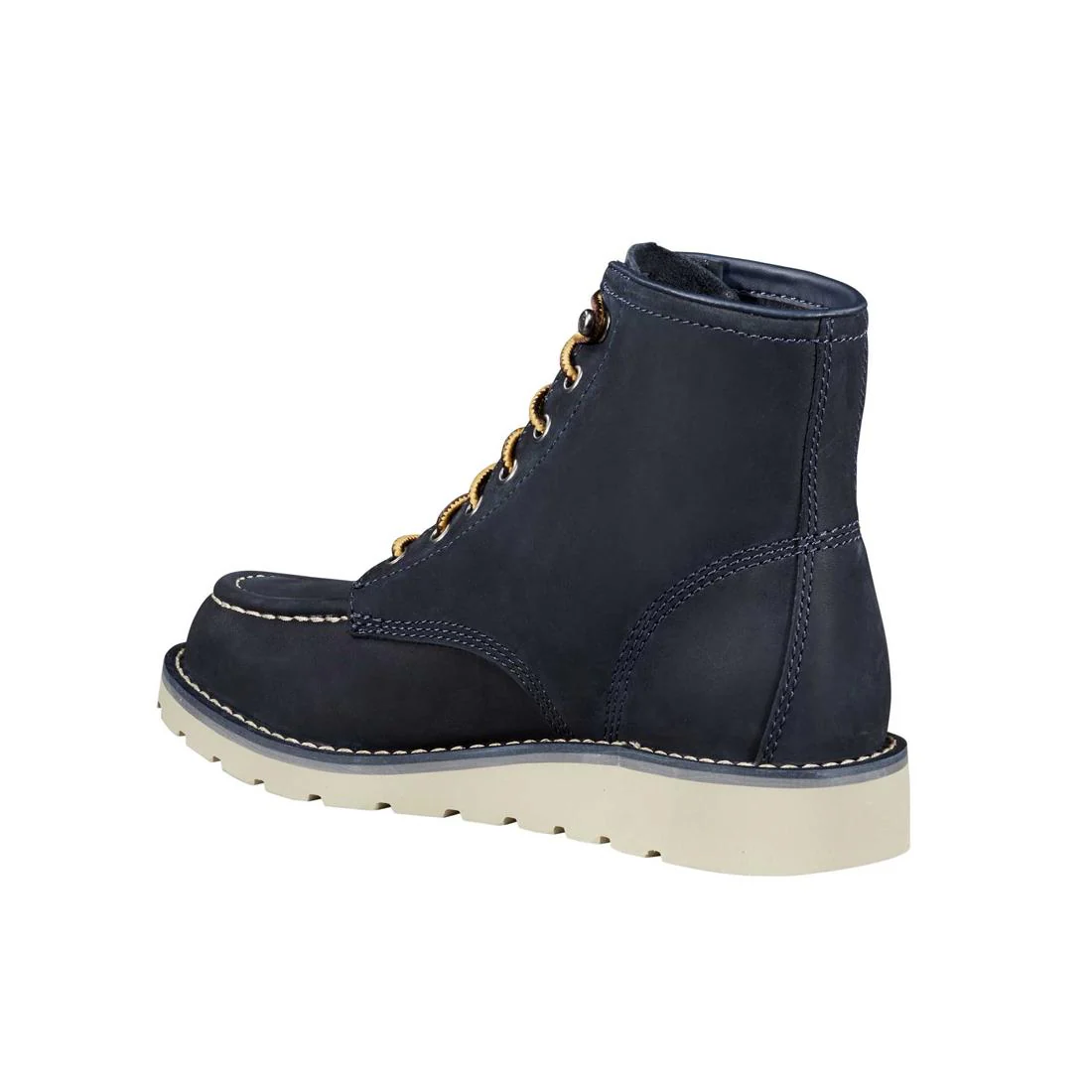 6" Women's Moc Toe Wedge Soft Toe Boot Navy - Image 5