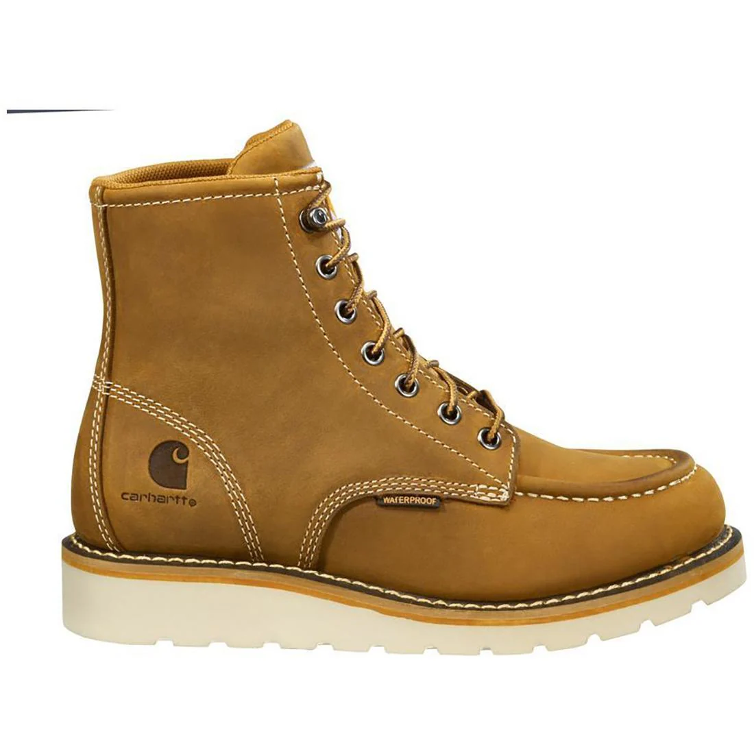 6" Women's Waterproof Moc Wedge Steel Toe Work Boot Light Brown