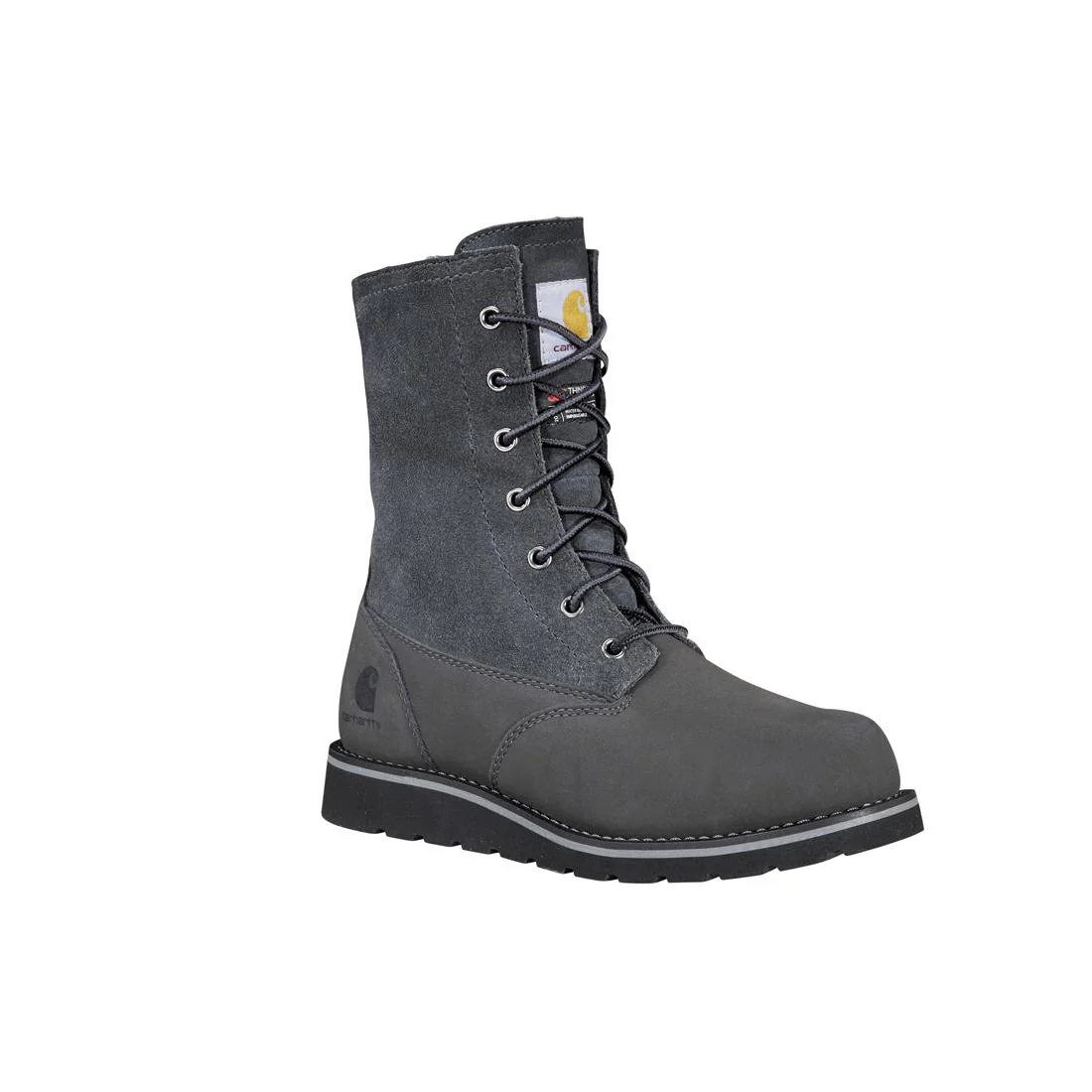8" Women's Waterproof Sherpa Lined Fold Down Winter Wedge Soft Toe Boot Dark Grey - Image 2