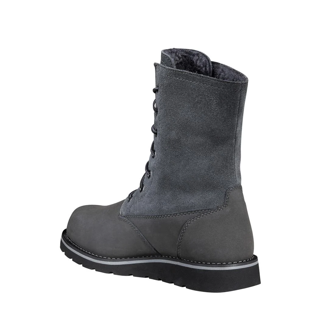 8" Women's Waterproof Sherpa Lined Fold Down Winter Wedge Soft Toe Boot Dark Grey - Image 7