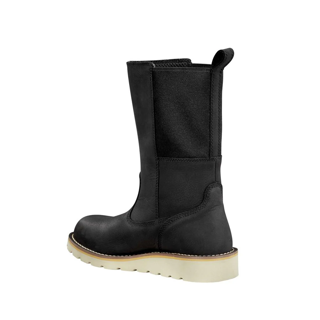 10" Women's Wellington Soft-Toe Waterproof Pull On Wedge Work Boot Black - Image 5