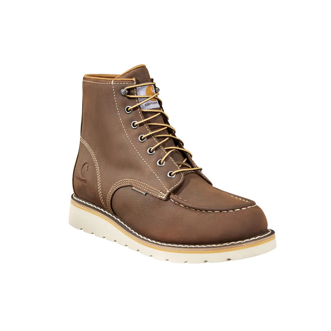 6" Waterproof Moc Wedge Steel Toe Work Boot Dark Brown - Image 2