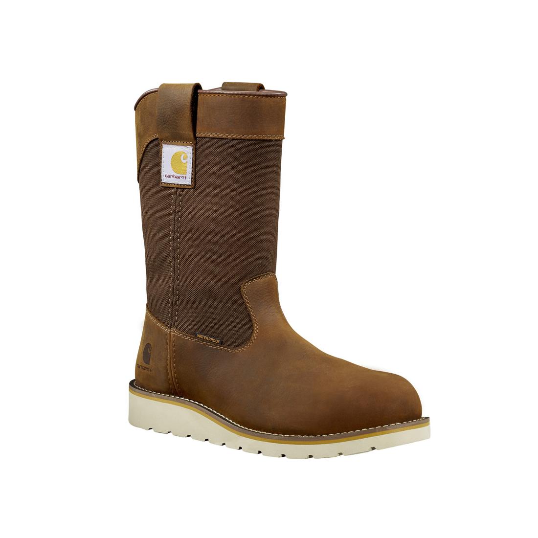 10" Wellington Soft-Toe Waterproof Wedge Pull-On Boot Brown - Image 2