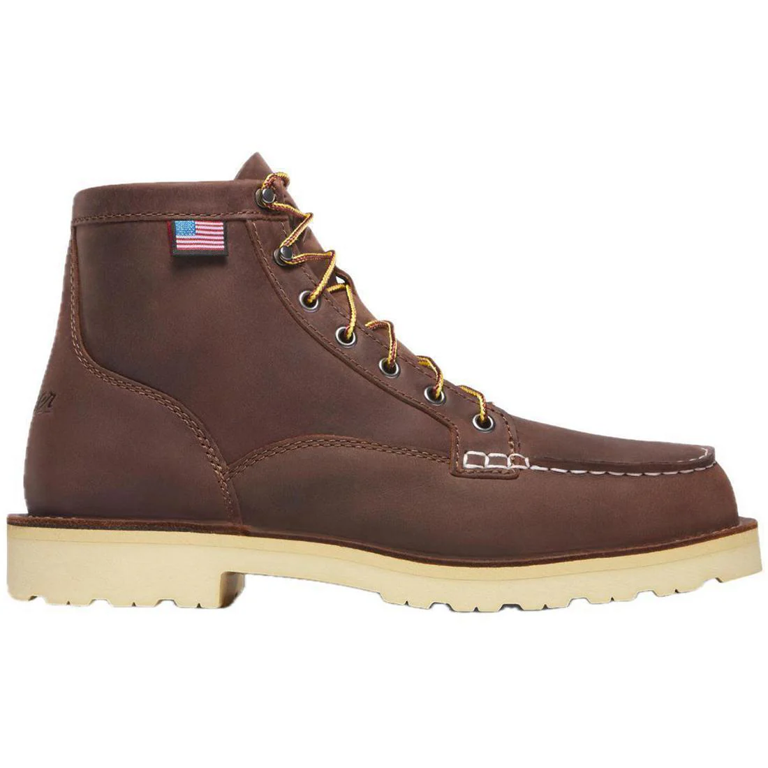 Bull Run Moc Toe 6" Steel Toe Work Boot Brown Heel