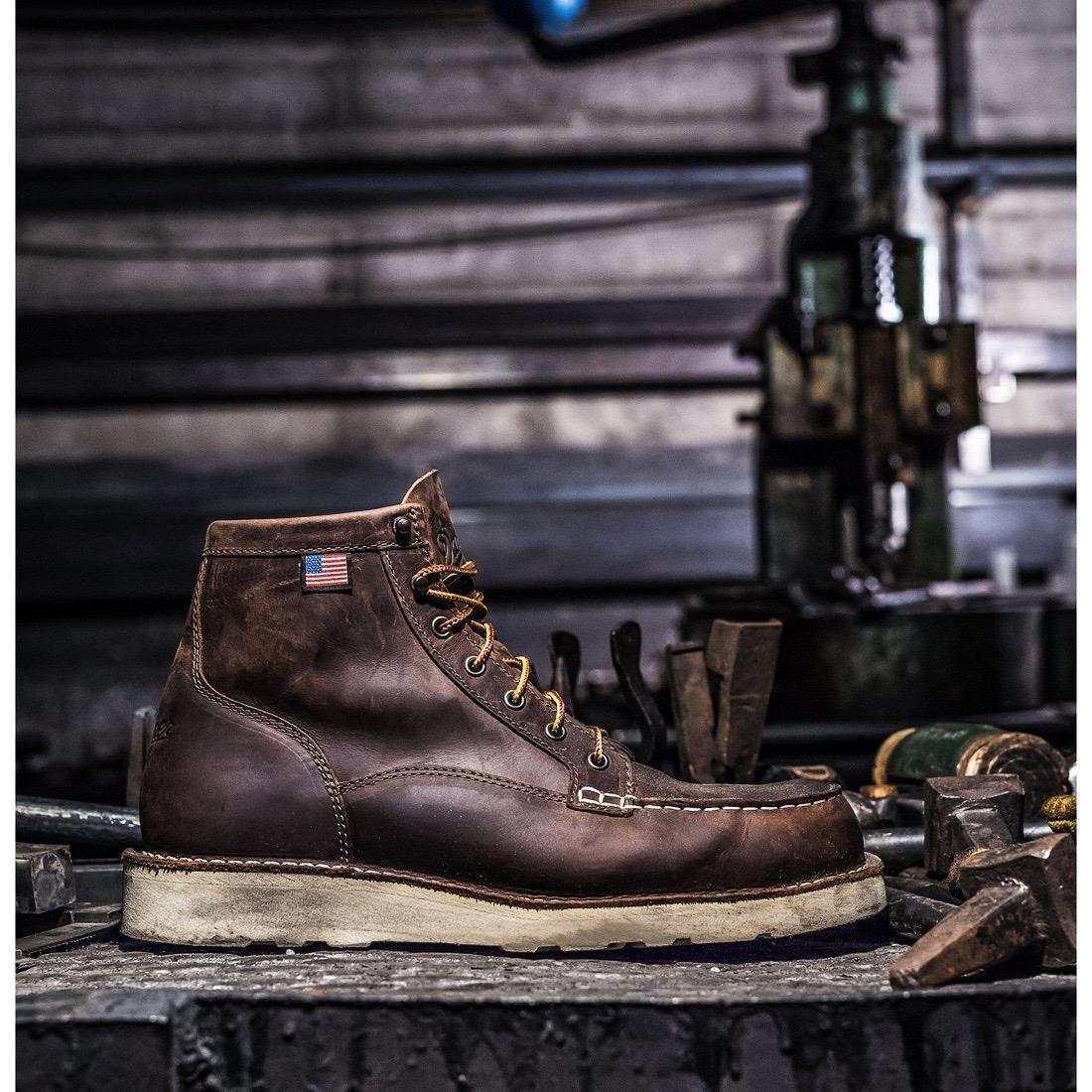 Bull Run Moc Toe 6" Steel Toe Work Boot Brown - Image 8