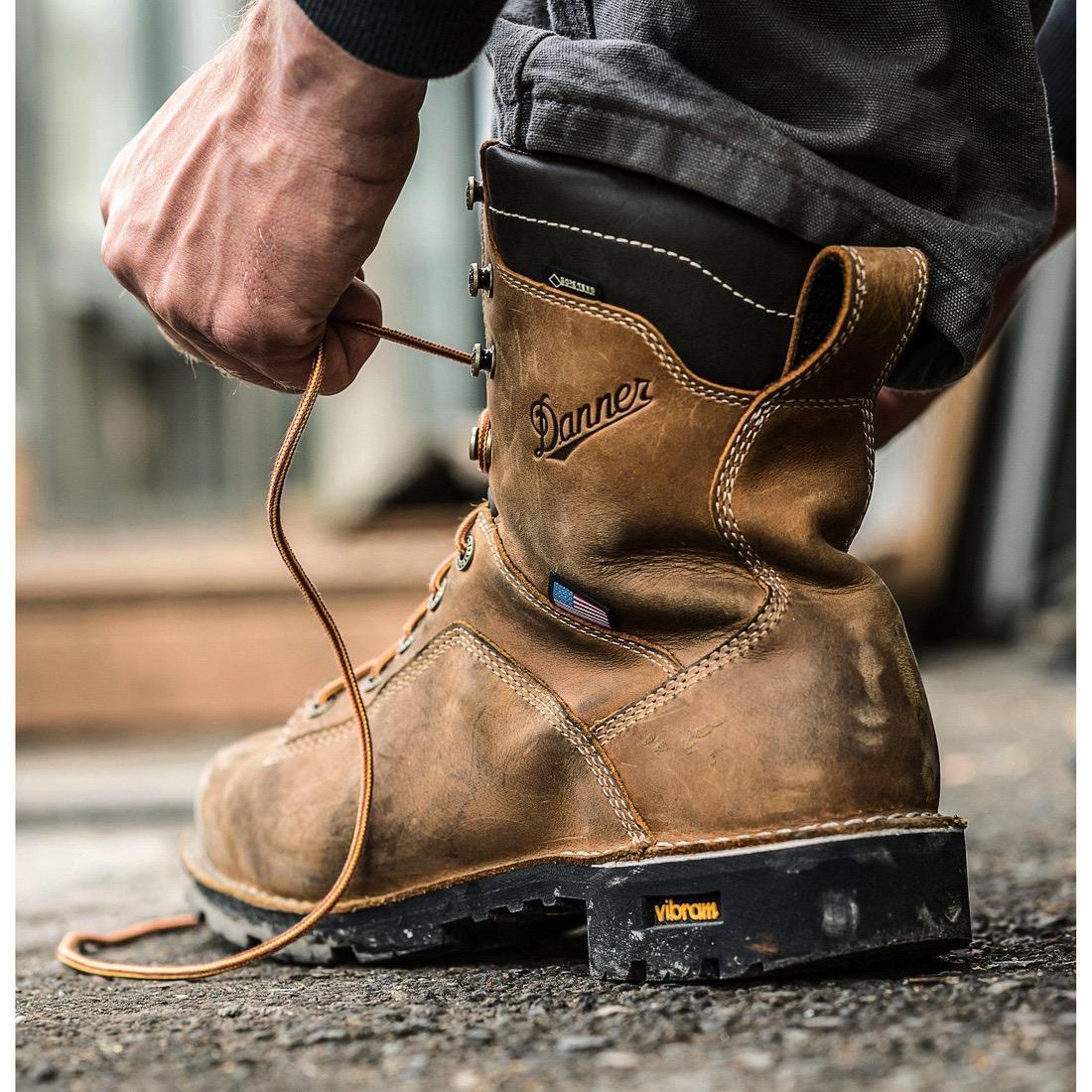 Quarry USA 8" Alloy Toe Work Boot Distressed Brown - Image 6