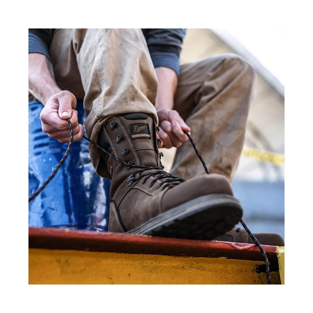 Steel Yard 8" Waterproof Steel Toe Work Boot Brown - Image 7