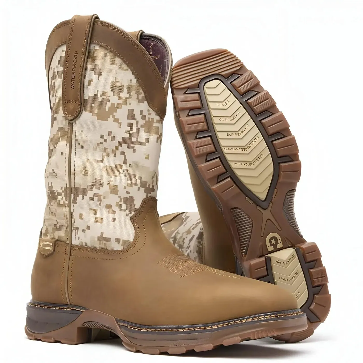 Maverick XP Steel Toe Waterproof Western Work Boot Desert Camo - Image 3