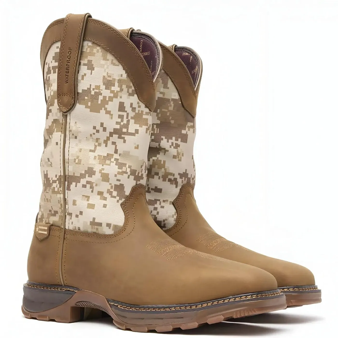 Maverick XP Steel Toe Waterproof Western Work Boot Desert Camo - Image 5