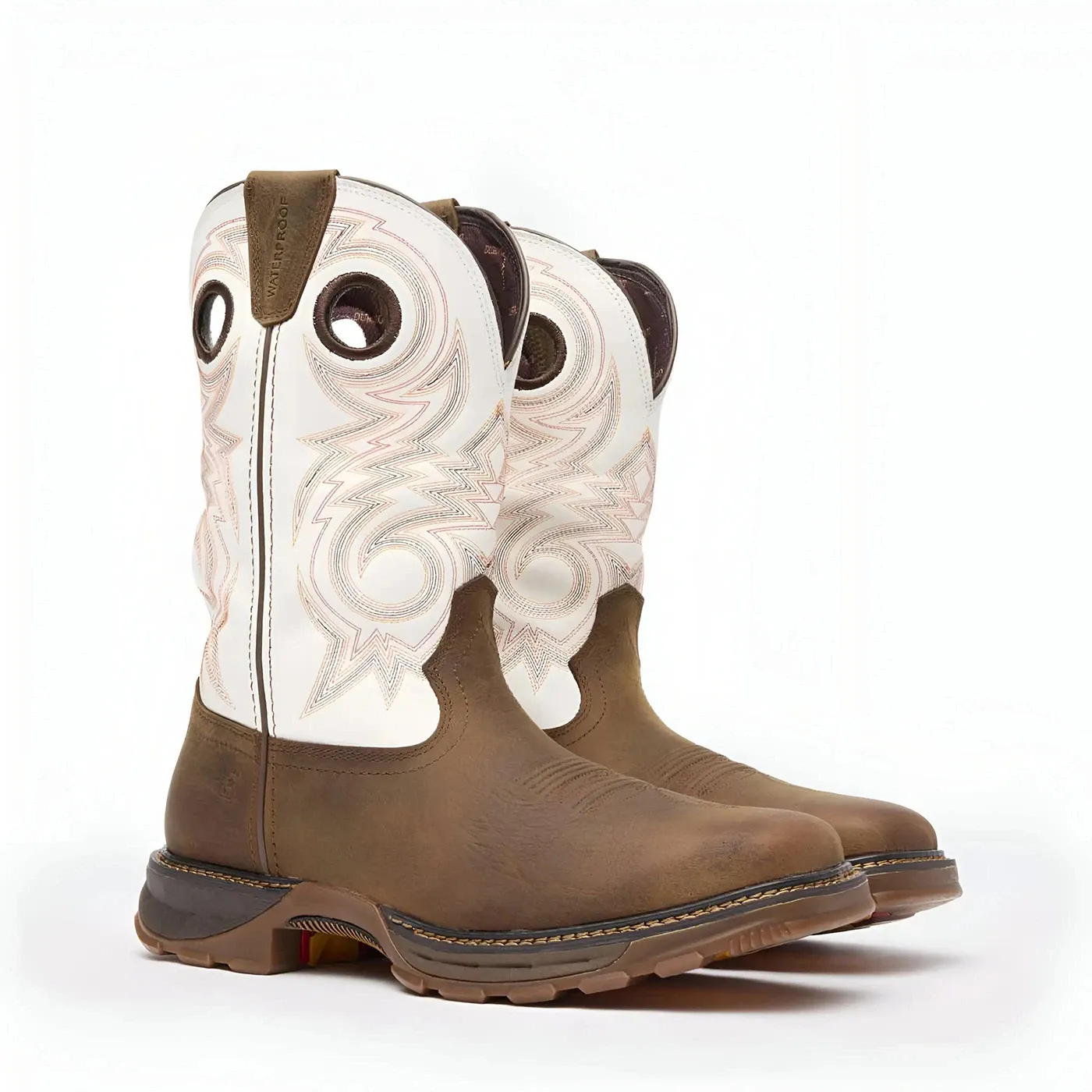 Maverick XP Waterproof Western Work Boot Chocolate And White