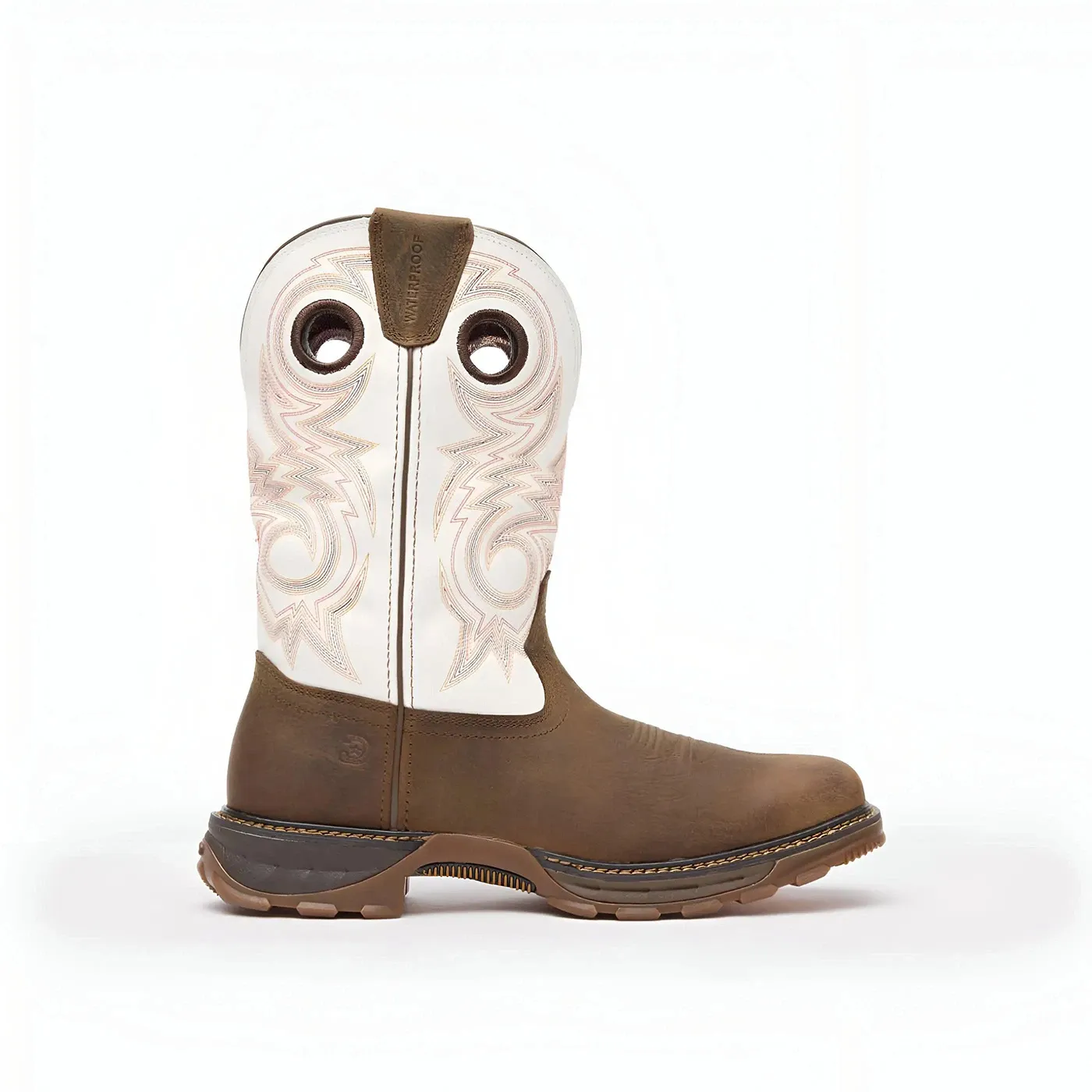 Maverick XP Waterproof Western Work Boot Chocolate And White - Image 2