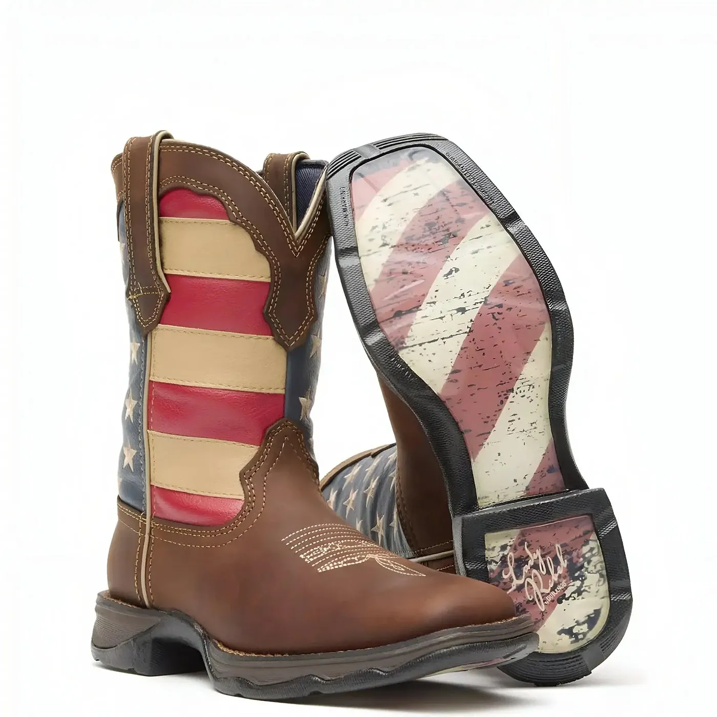 Women’s Lady Rebel by Durango Patriotic Pull-On Western Flag Boot - Image 3