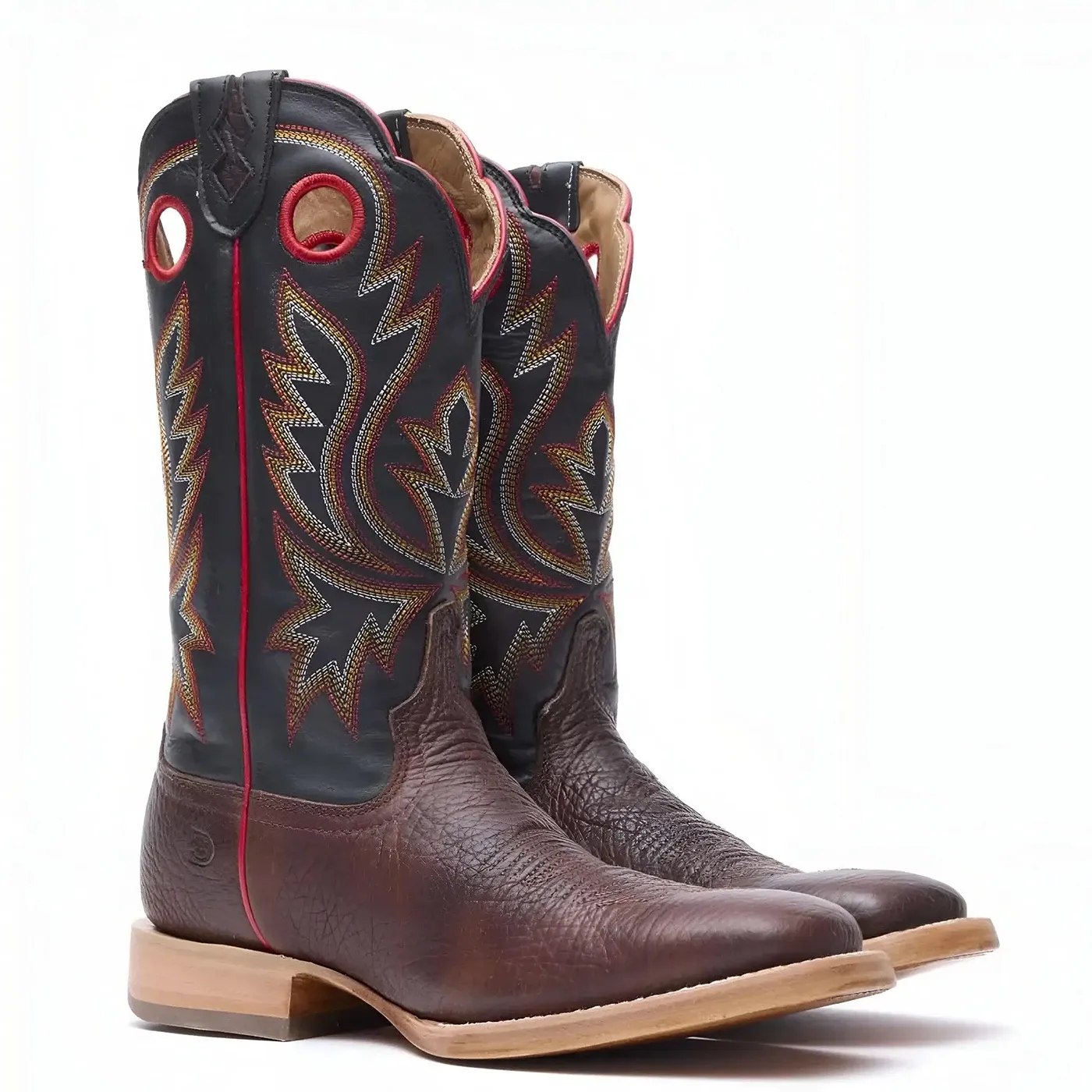 PRCA Collection Shrunken Bullhide Western Boot Chestnut & Black - Image 2