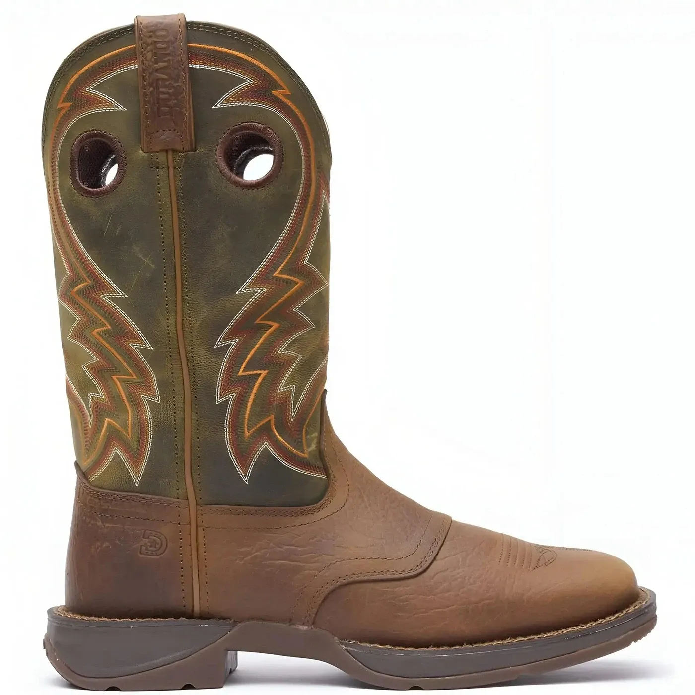Rebel Dark Chestnut and Hunter Green Western Boot