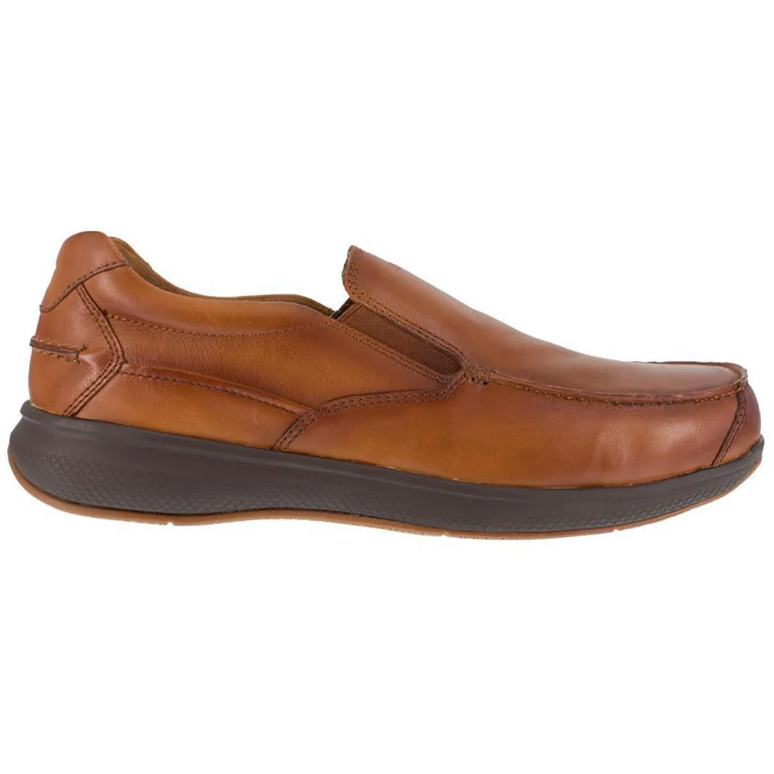 Bayside Steel-Toe Slip On Work Shoe Cognac