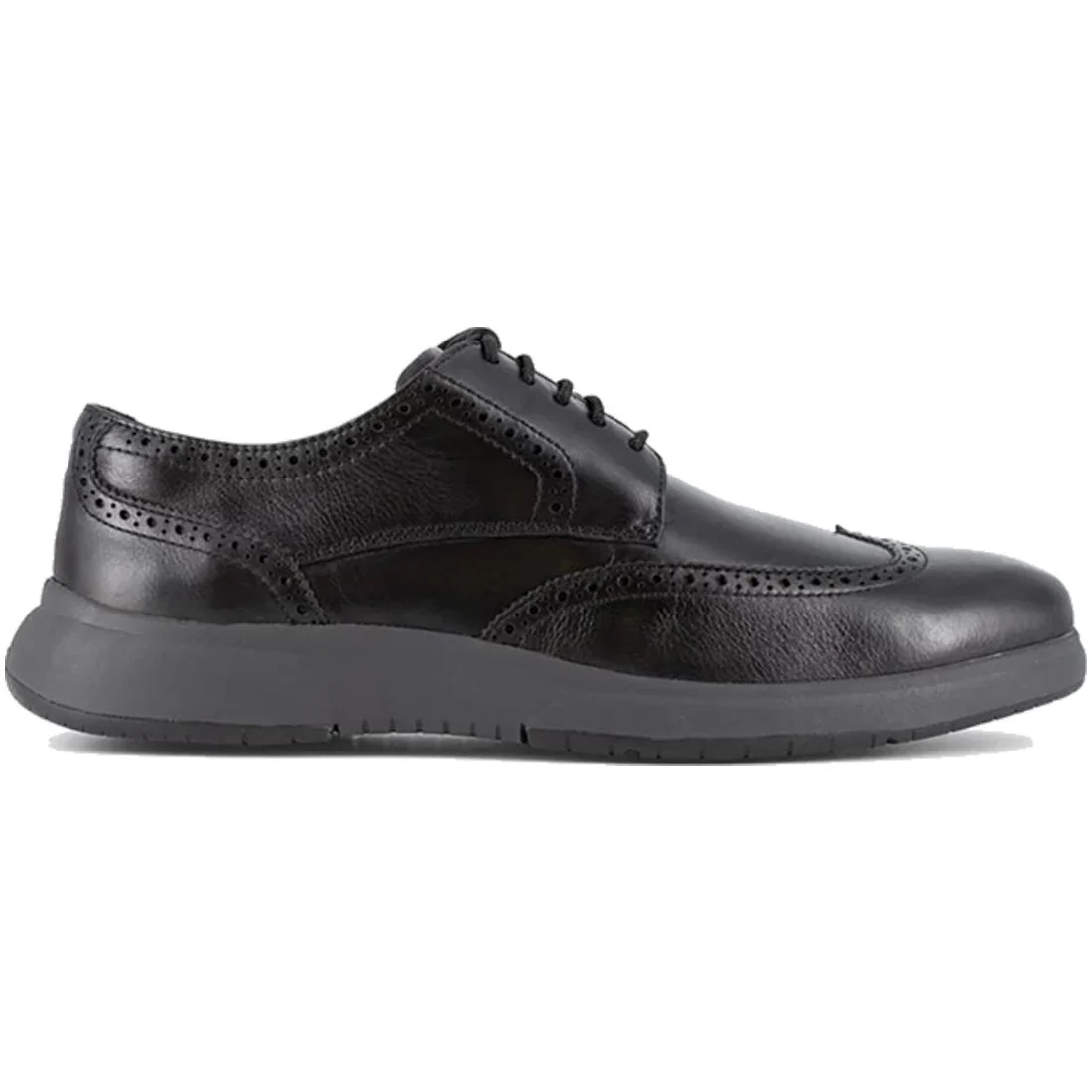 Flair Work Steel-Toe Wingtip Oxford Work Shoe Black
