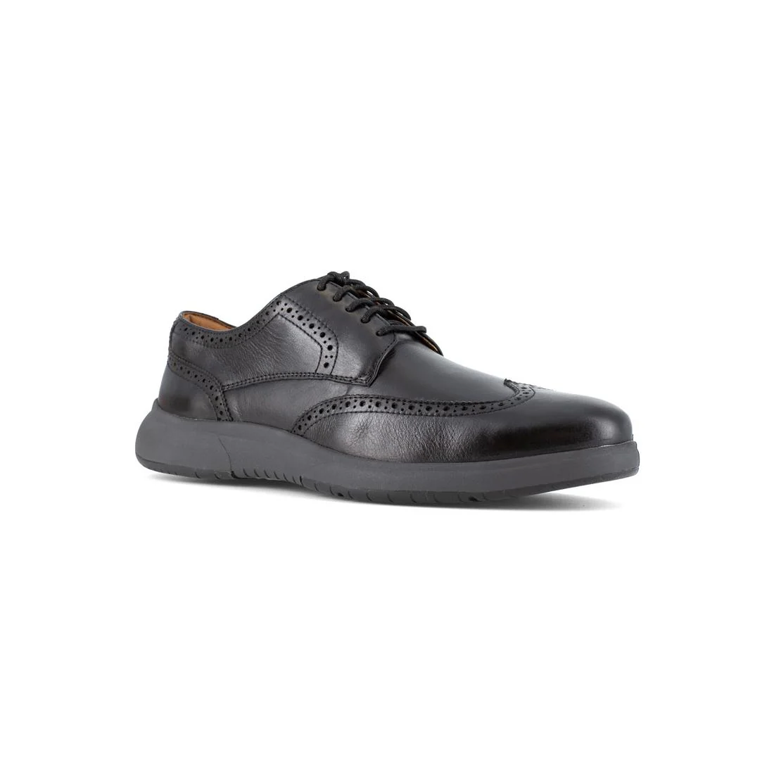 Flair Work Steel-Toe Wingtip Oxford Work Shoe Black - Image 2