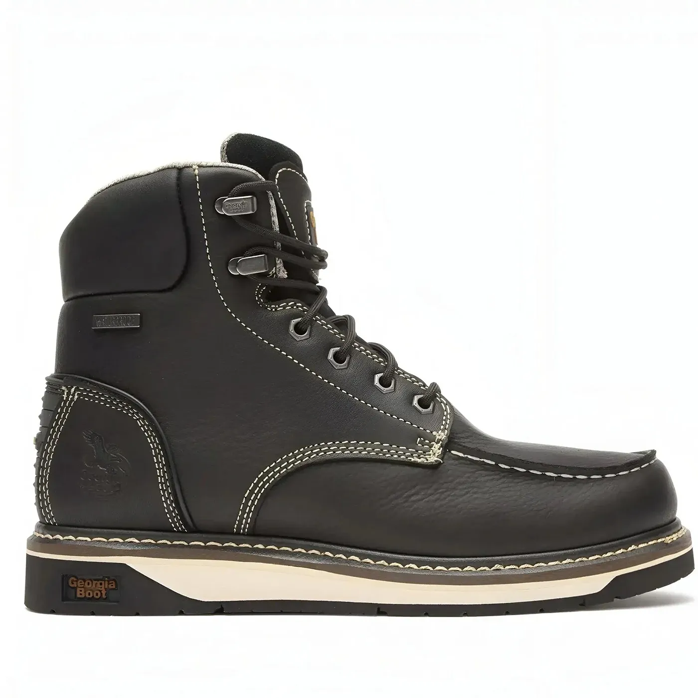 AMP LT Wedge Waterproof Moc-Toe Work Boot Black - Image 2