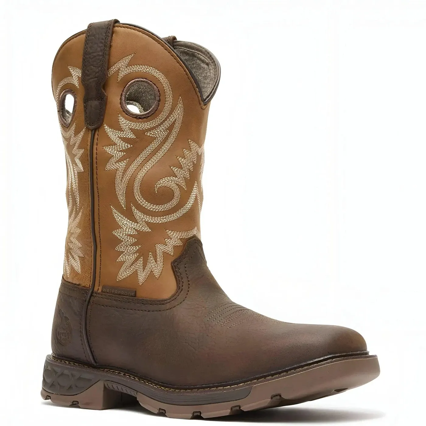 Carbo-Tec FLX 11" Waterproof Pull On Work Boot Brown-Orange - Image 2