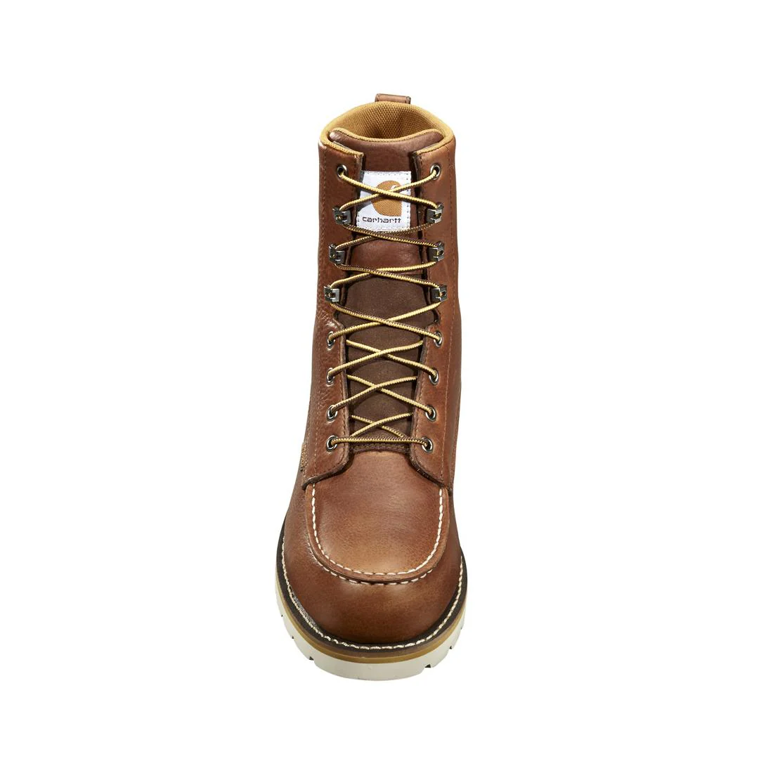 8" Waterproof Moc Wedge Steel Toe Work Boot Red Brown - Image 4